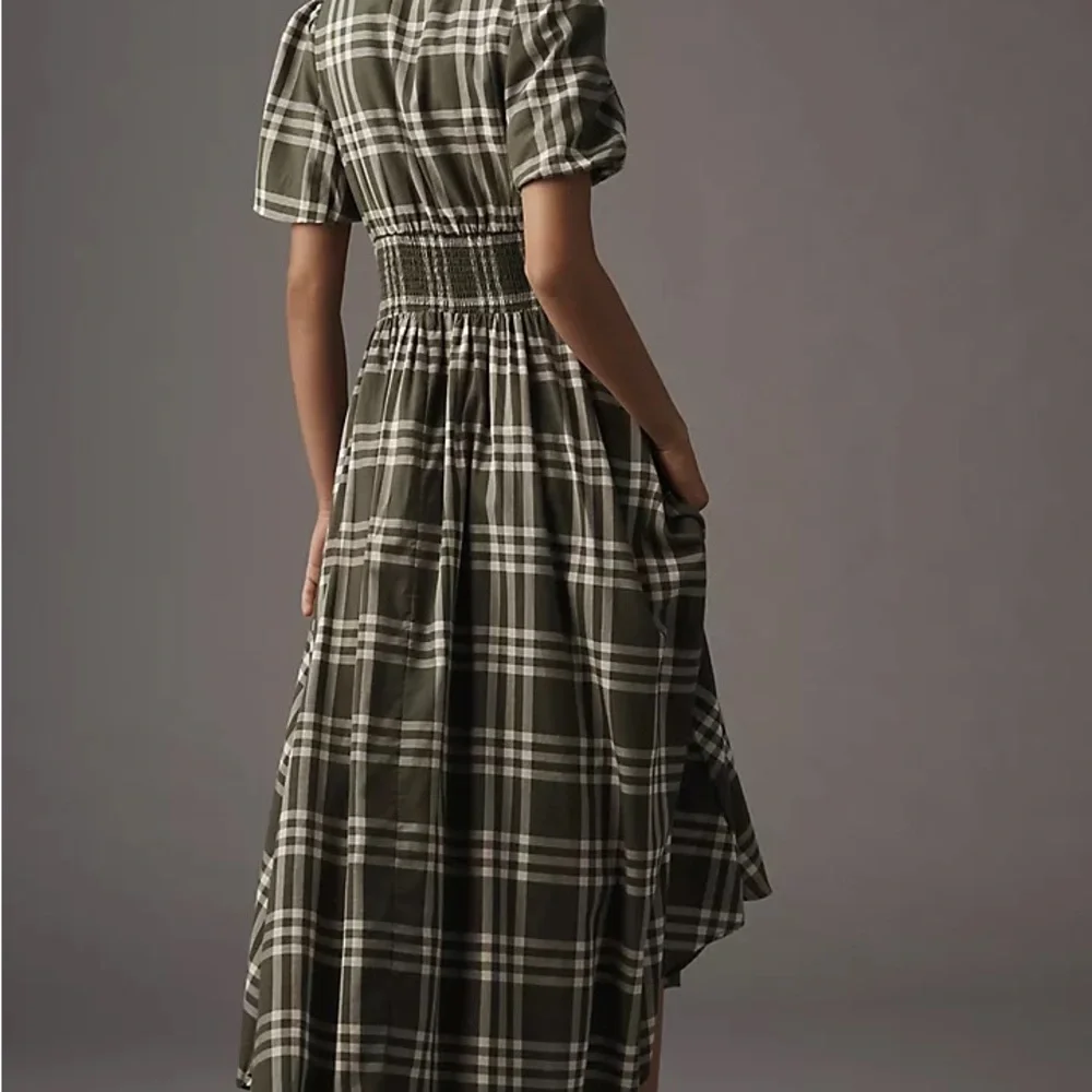 Anthropologie Green and White Plaid Garment - Picture 5 of 5